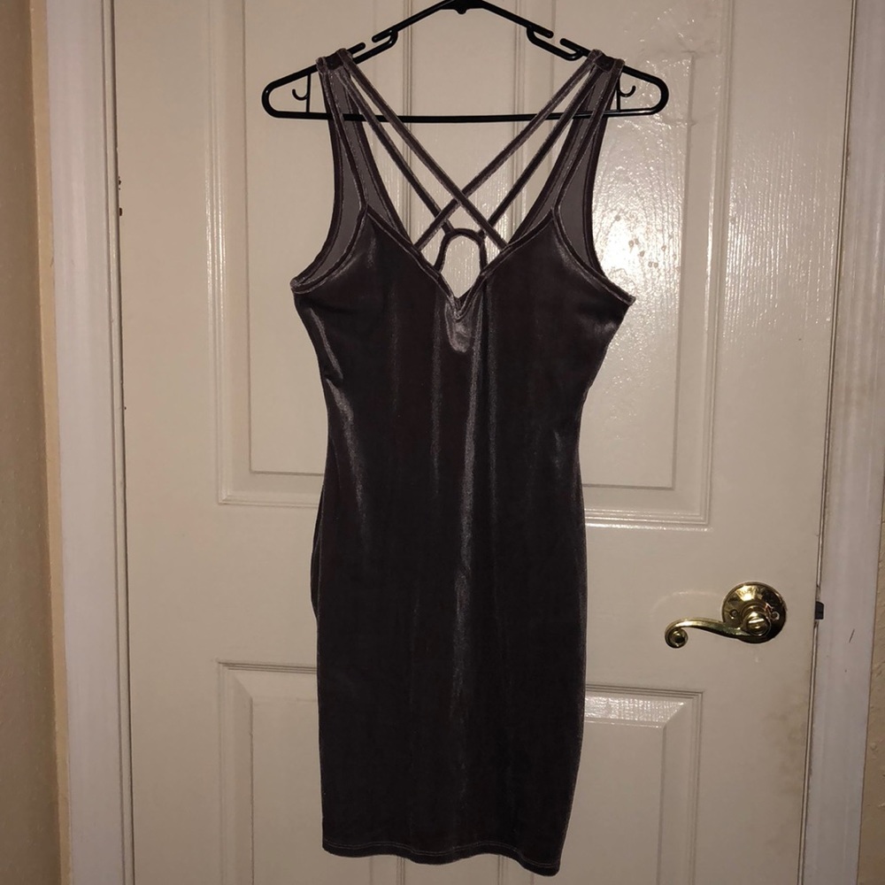 Velvet grey fashion nova dress